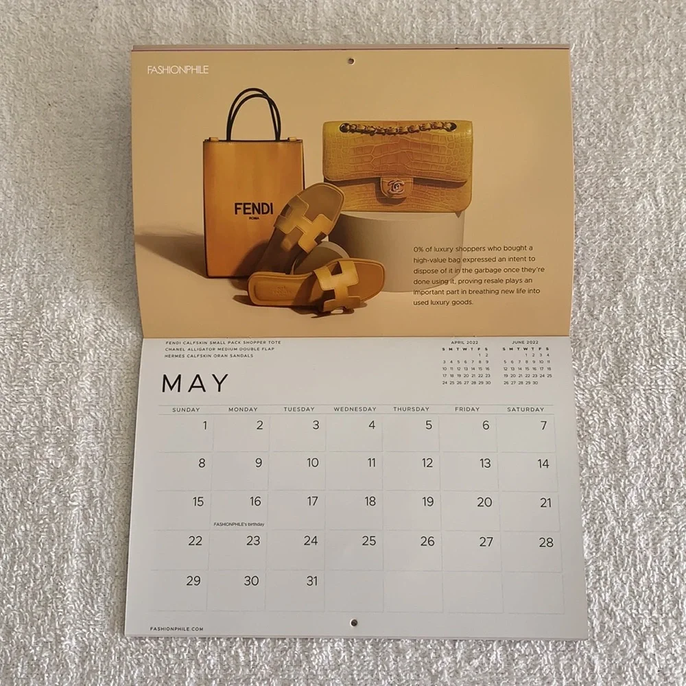 Fashionphile 2022 Monthly Calendar